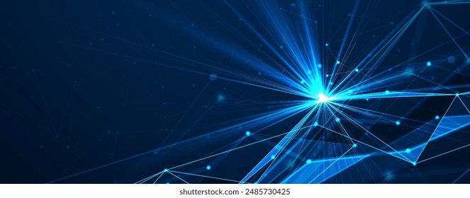 Neural network concept. Connected cells with links. High technology process. Abstract futuristic background