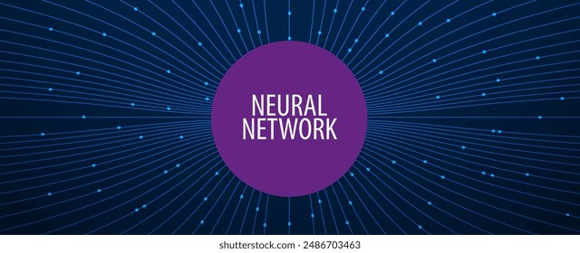 Neural network concept. Connected cells with links. High technology process. Abstract futuristic background
