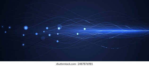 Neural network concept. Connected cells with links. High technology process. Abstract futuristic background