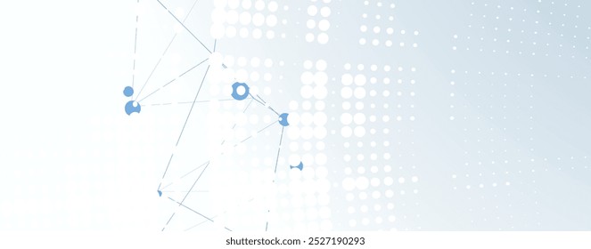 Conceito de rede neural. Células conectadas com links. Processo de alta tecnologia. Fundo futurista abstrato
