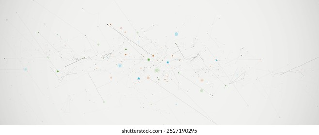 Neural network concept. Connected cells with links. High technology process. Abstract futuristic background