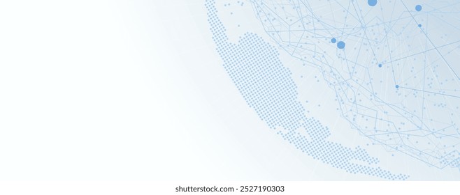 Neural network concept. Connected cells with links. High technology process. Abstract futuristic background