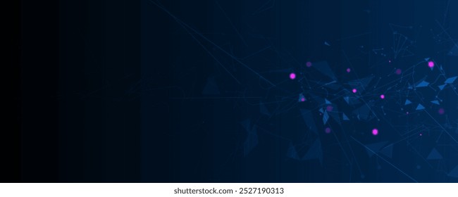 Conceito de rede neural. Células conectadas com links. Processo de alta tecnologia. Fundo futurista abstrato