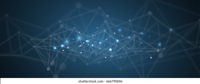 Neural network concept. Connected cells with links. High technology process. Abstract background
