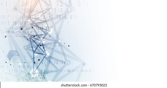 Neural network concept. Connected cells with links. High technology process. Abstract background