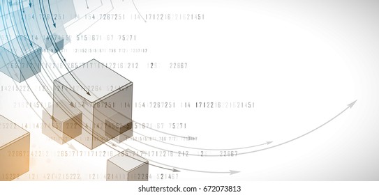 Neural network concept. Connected cells with links. High technology process. Abstract background