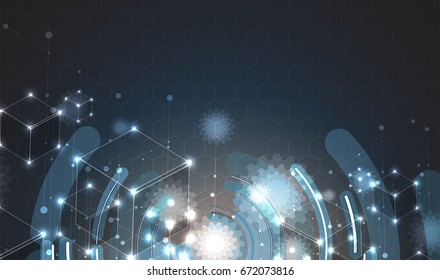 Neural network concept. Connected cells with links. High technology process. Abstract background