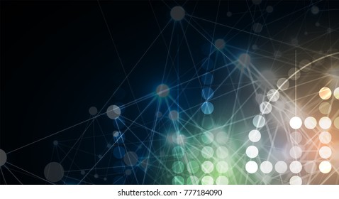 Neural network concept. Connected cells with links. High technology process. Abstract background
