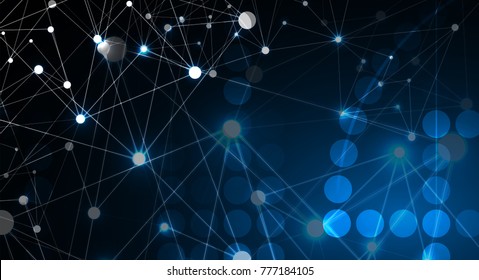 Neural network concept. Connected cells with links. High technology process. Abstract background