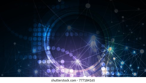 Neural network concept. Connected cells with links. High technology process. Abstract background