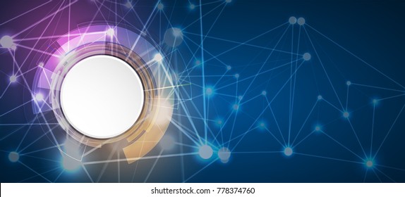 Neural network concept. Connected cells with links. High technology process. Abstract background