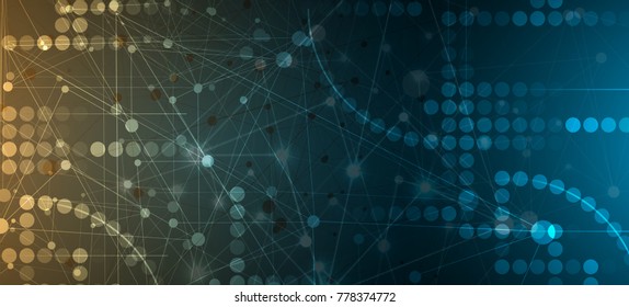 Neural network concept. Connected cells with links. High technology process. Abstract background