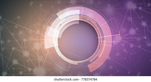 Neural network concept. Connected cells with links. High technology process. Abstract background