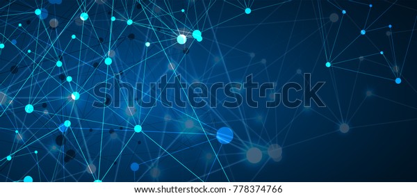 Neural network concept.\
Connected cells with links. High technology process. Abstract\
background