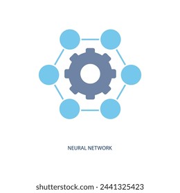 
icono de línea de concepto de red neuronal. Ilustración de elemento simple. diseño de símbolo de esquema de concepto de red neuronal.