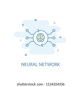 Neural network concept trendy icon. Simple line, colored illustration. Neural network concept symbol flat design from Artificial Intelligence  set. Can be used for UI/UX