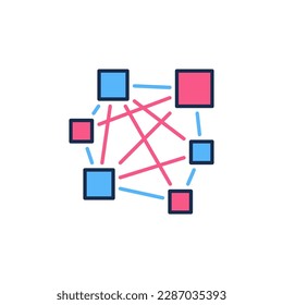 Neural Network Deep Learning vector concept colored icon or design element
