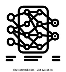 neural network diagram machine learning line icon vector. neural network diagram machine learning sign. isolated contour symbol black illustration