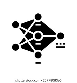 neural network diagram machine learning glyph icon vector. neural network diagram machine learning sign. isolated symbol illustration