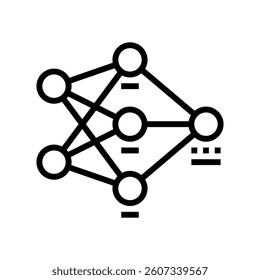 neural network diagram machine learning line icon vector. neural network diagram machine learning sign. isolated contour symbol black illustration