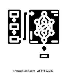 neural network diagram natural language processing nlp glyph icon vector. neural network diagram natural language processing nlp sign. isolated symbol illustration