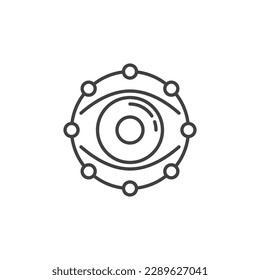 Neural Network Eye Tracking vector concept icon or sign in thin line style