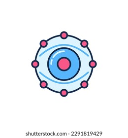 Neural Network Eye vector Image Recognition concept colored icon or symbol
