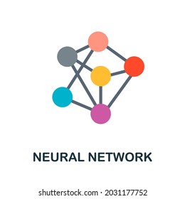 Neural Network flat icon. Colored sign from machine learning collection. Creative Neural Network icon illustration for web design, infographics and more