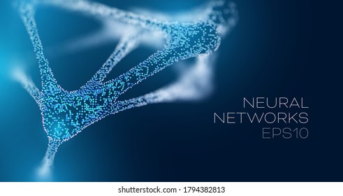 Neural network futuristic background. Future medicine vector illustration. Artificial intelligence research