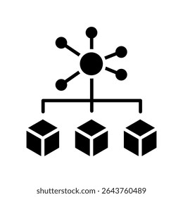 Neural Network glyph icon, use for machine learning, education, technology industry, UI, UX kit, app and web development, digital or print.