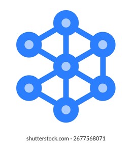 Neural network icon. ai, artificial intelligence, deep learning, machine learning, nodes, algorithm, brain, connection, data. Vector Icon Illustration