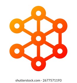 Symbol für das neuronale Netzwerk. ai, künstliche Intelligenz, Deep Learning, maschinelles Lernen, Knoten, Algorithmus, Gehirn, Verbindung, Daten. Vektorsymbol-Illustration