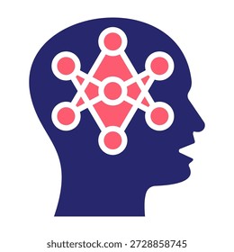 Icono de red neuronal Color Relleno Estilo Ilustración vectorial