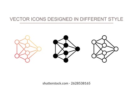 design de ícone de rede neural com ilustração de estoque de fundo branco