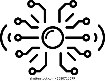 Neural network icon with editable stroke. Great for AI models, deep learning, and research !