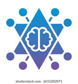 Neural Network Icon Element For Design