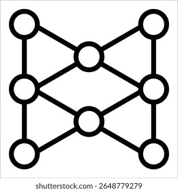 Neural Network Icon Element For Design
