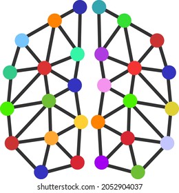 Neural network icon with flat style. Isolated vector neural network icon illustrations, simple style.