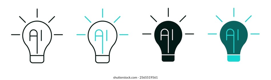 Neural Network icon. Human and robot brain logo. Neural Networks, Machine Learning, Data Processing or Technology concept. Modern AI brain symbol with circuits for web or app. Editable vector stroke. 