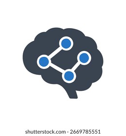 Neural Network Icon Isolated On White Background 
