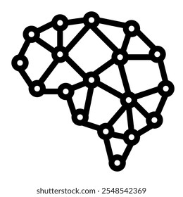 Estilo de linha de ícone de rede neural transparente