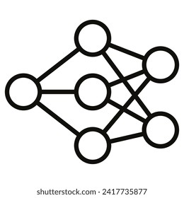 Neural Network icon line vector illustration