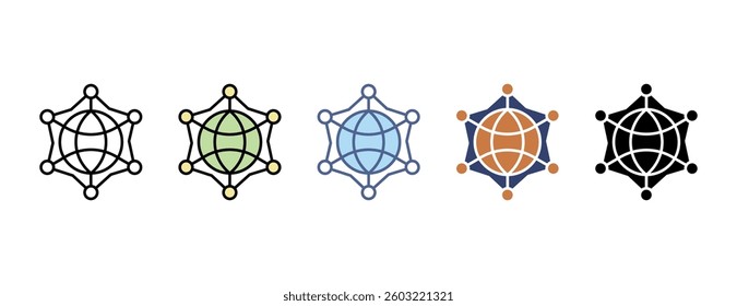 Neural network icon with multiple style