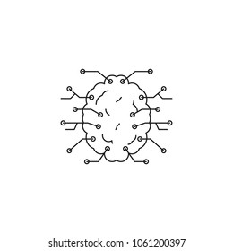 Neural network icon. Outline neural network vector icon for web design isolated on white background