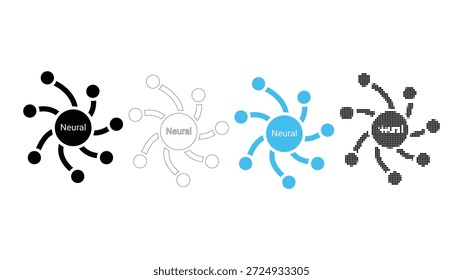 Neuronaler Netzwerk-Symbolsatz für den Datenfluss von Verbindungen mit künstlicher Intelligenz