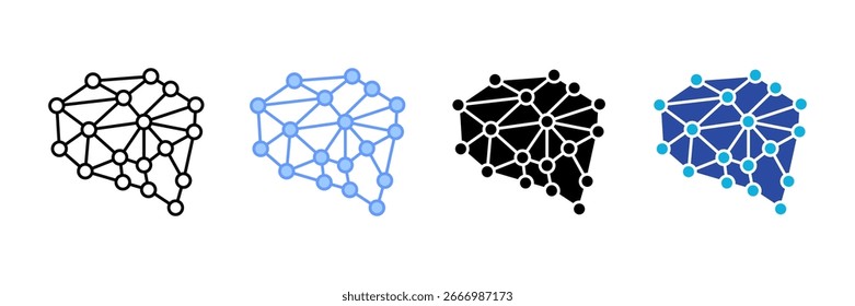 Neural Network Icon Set Multiple Style Collection