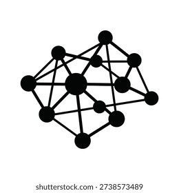 Neural network icon silhouette vector illustration isolated