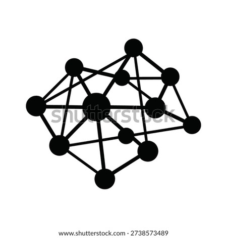 Neural network icon silhouette vector illustration isolated