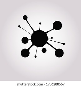 Neural network icon in simple line style isolated on gray background. Neural network symbol for your web site design, ui, app or logo. Lines not expanded, editable stroke. Vector illustration EPS10.