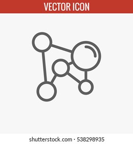 Neural network icon in simple line style isolated on gray background. Neural network symbol for your web site design, ui, app or logo. Lines not expanded, editable stroke. Vector illustration EPS10.